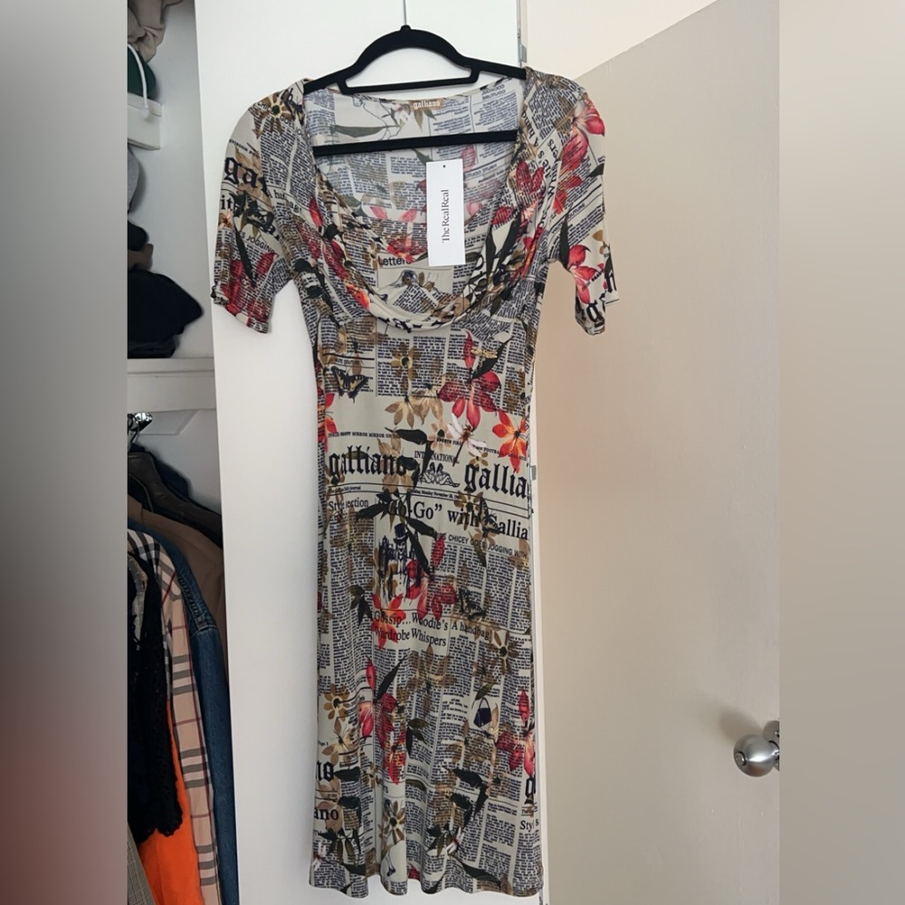john galliano newspaper dress